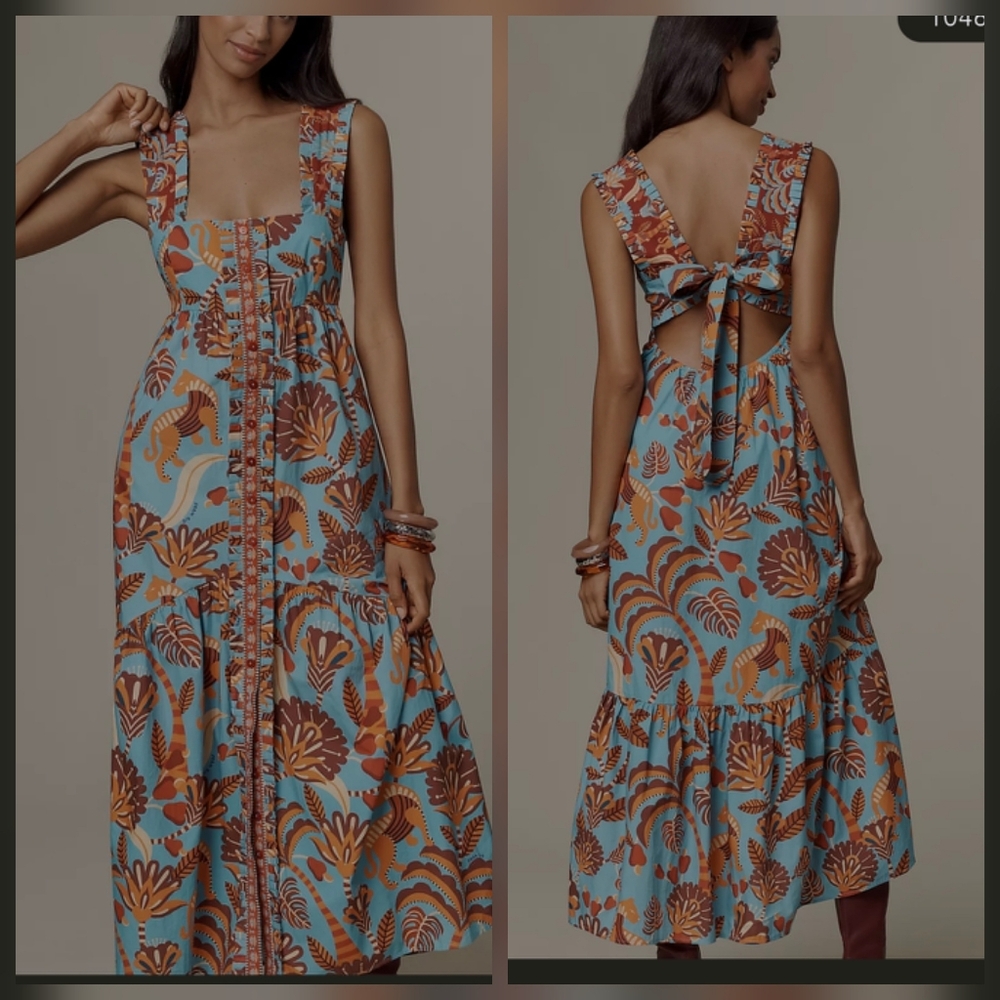 Farm Rio Square Neck Mididress